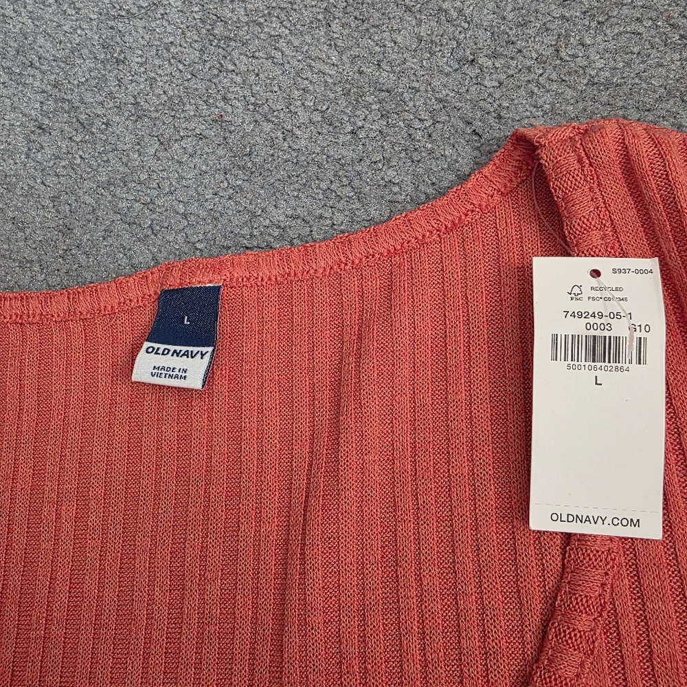 Nwt Orange Ribbed Tee - Picture 2 of 4